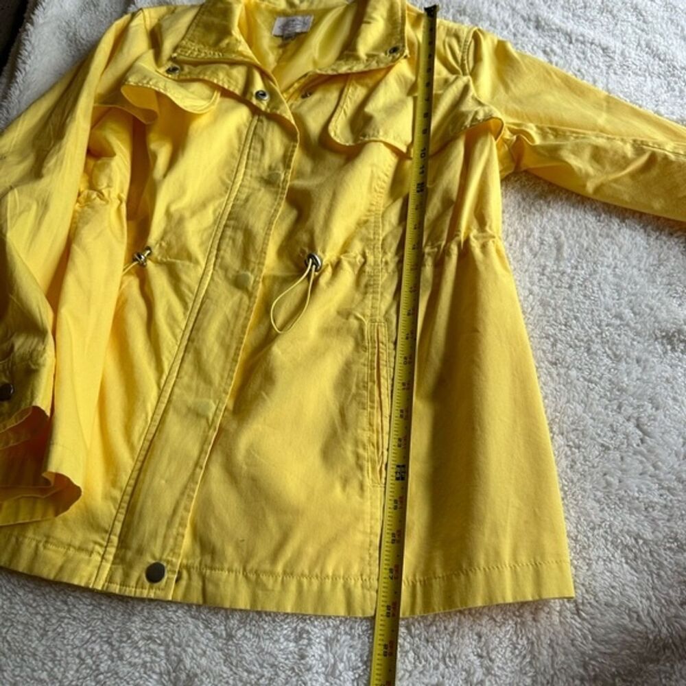 St. Johns Bay Women's 1X Plus Canary Yellow Utility Jacket Lightweight Spring - Picture 8 of 12